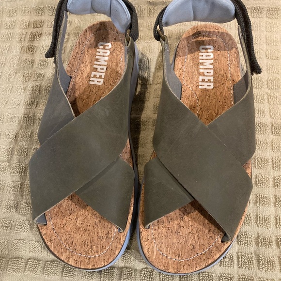 NWOT Camper green suede sandals, size 38 - Picture 1 of 6
